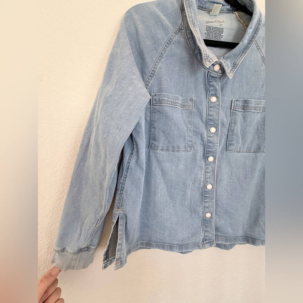 Universal Thread Denim Button-Down Shirt - image 2